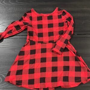 Red and Black Plaid Kids Dress